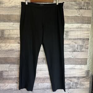 Eileen Fisher Ankle Pants Women 's 12 Black Wool Blend Straight Career USA Made